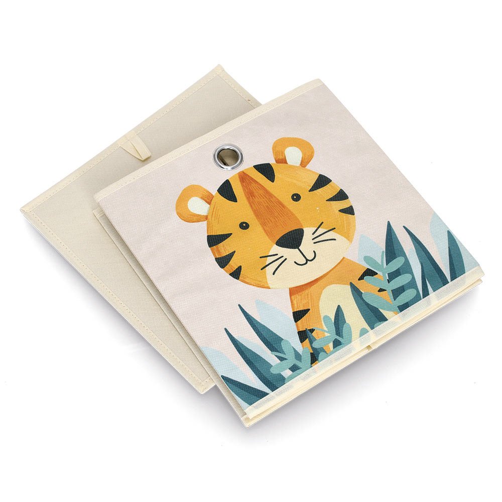 zeller-present-aufbewahrungsbox-tiger-vlies-beige-28x28x28 image 3