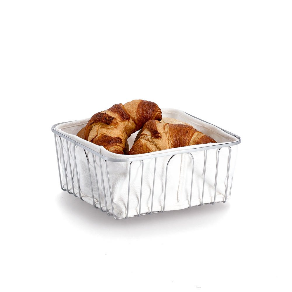 zeller-present-k-che-brotkorb-verchromt-mit-baumwollbeutel image 2