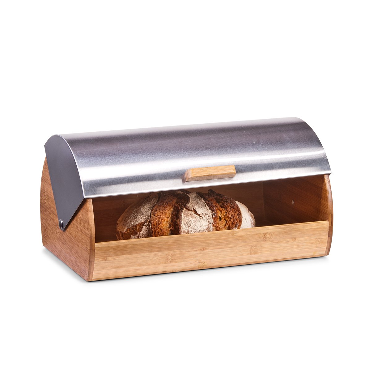 zeller-present-k-che-brotkasten-bambus-edelstahl-mit-griff image 3