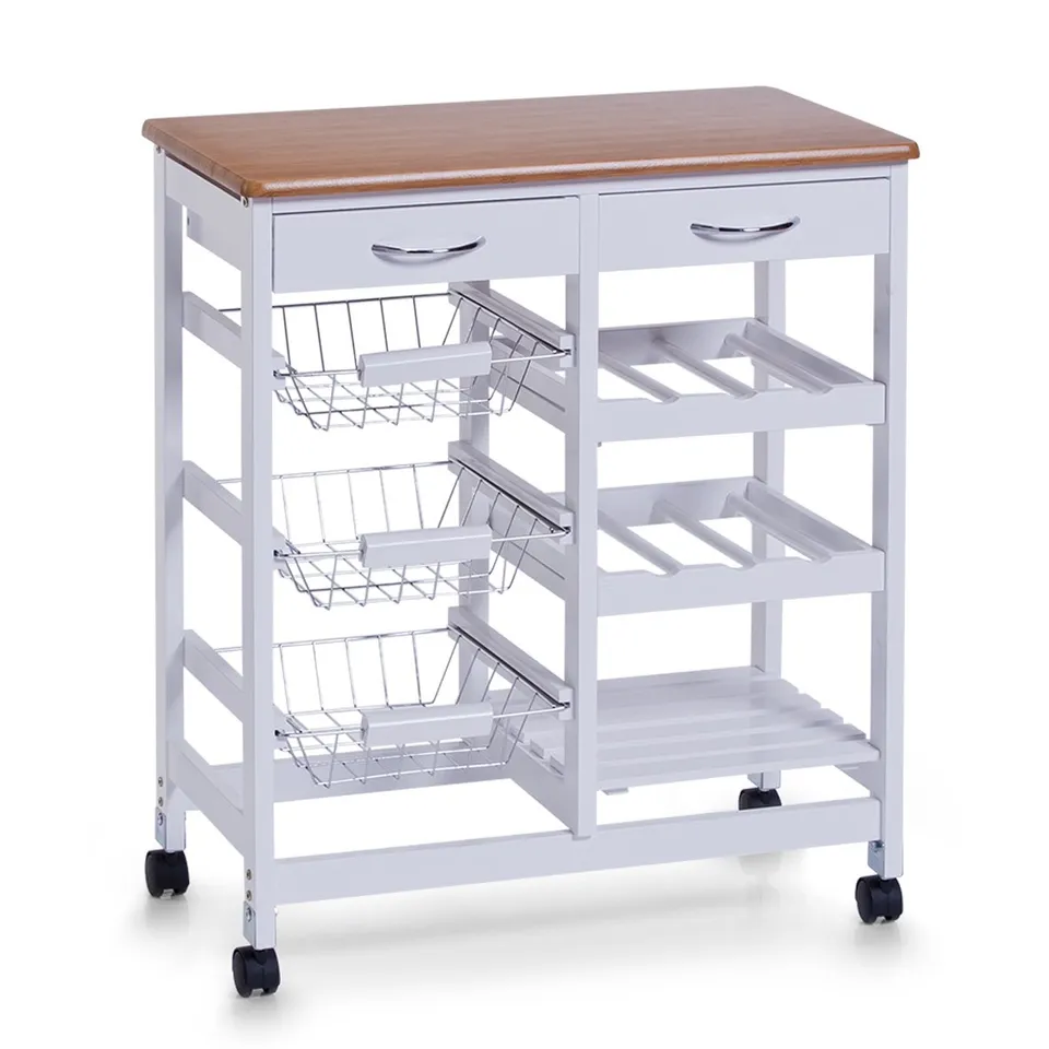 zeller-present-k-che-k-chenrollwagen-bambusdekor-top-mdf-wei-rollen image 1