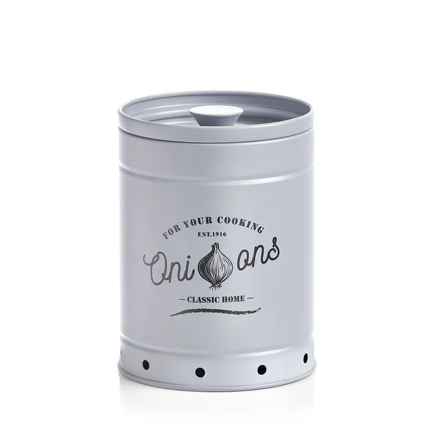 zeller-present-k-che-vorratsdose-zwiebel-metall-grau-bel-ftet image 1