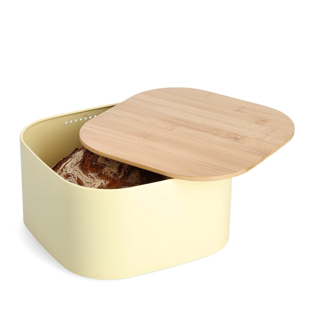 zeller-present-k-che-brotkasten-gelb-bambusdeckel-metall image 5