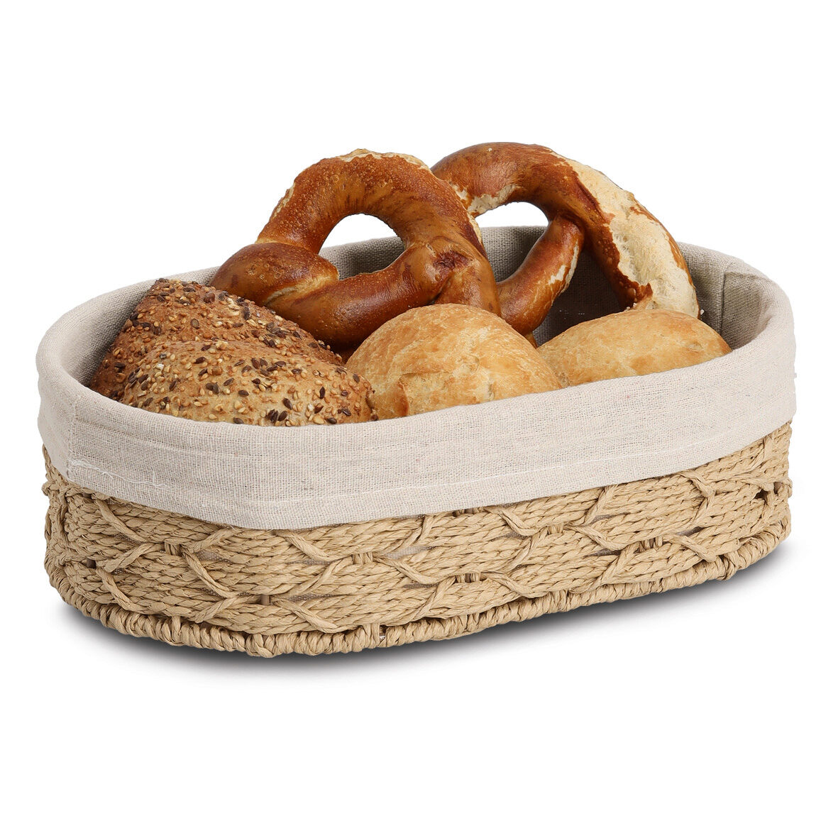 zeller-present-k-che-brotkorb-papiergeflecht-mit-baumwollbeutel image 2