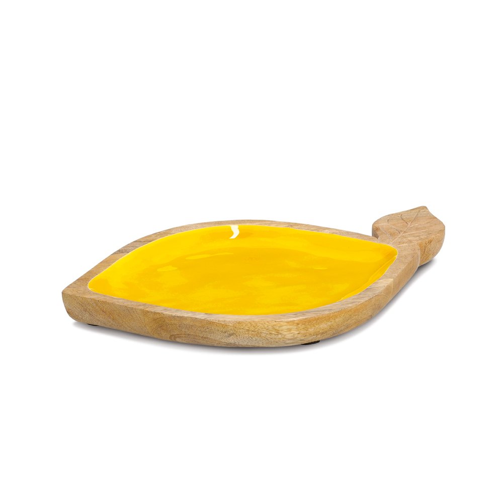 zeller-present-lemon-servierschale-mangoholz-gelb-fsc image 1