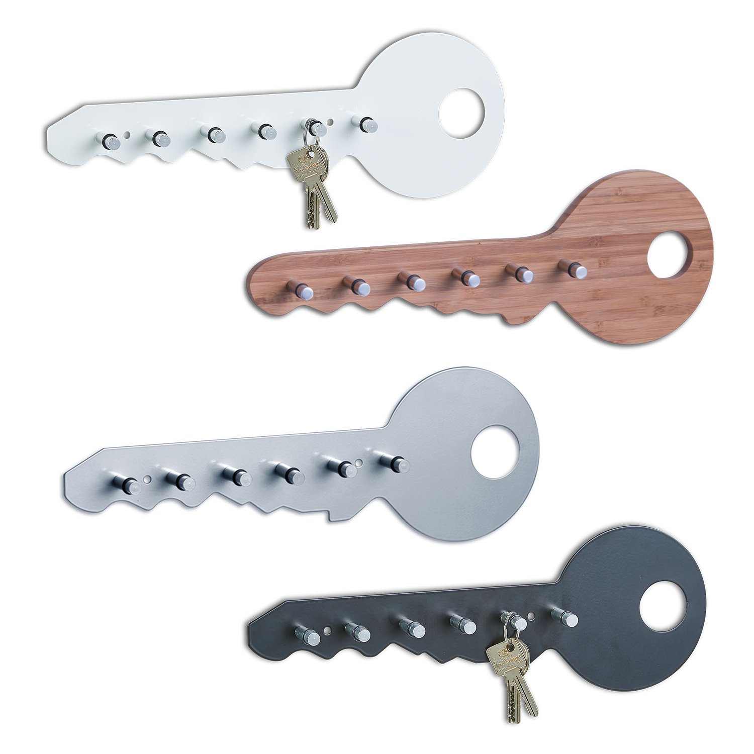 zeller-present-home-schl-sselboard-metall-alu-6-haken image 2