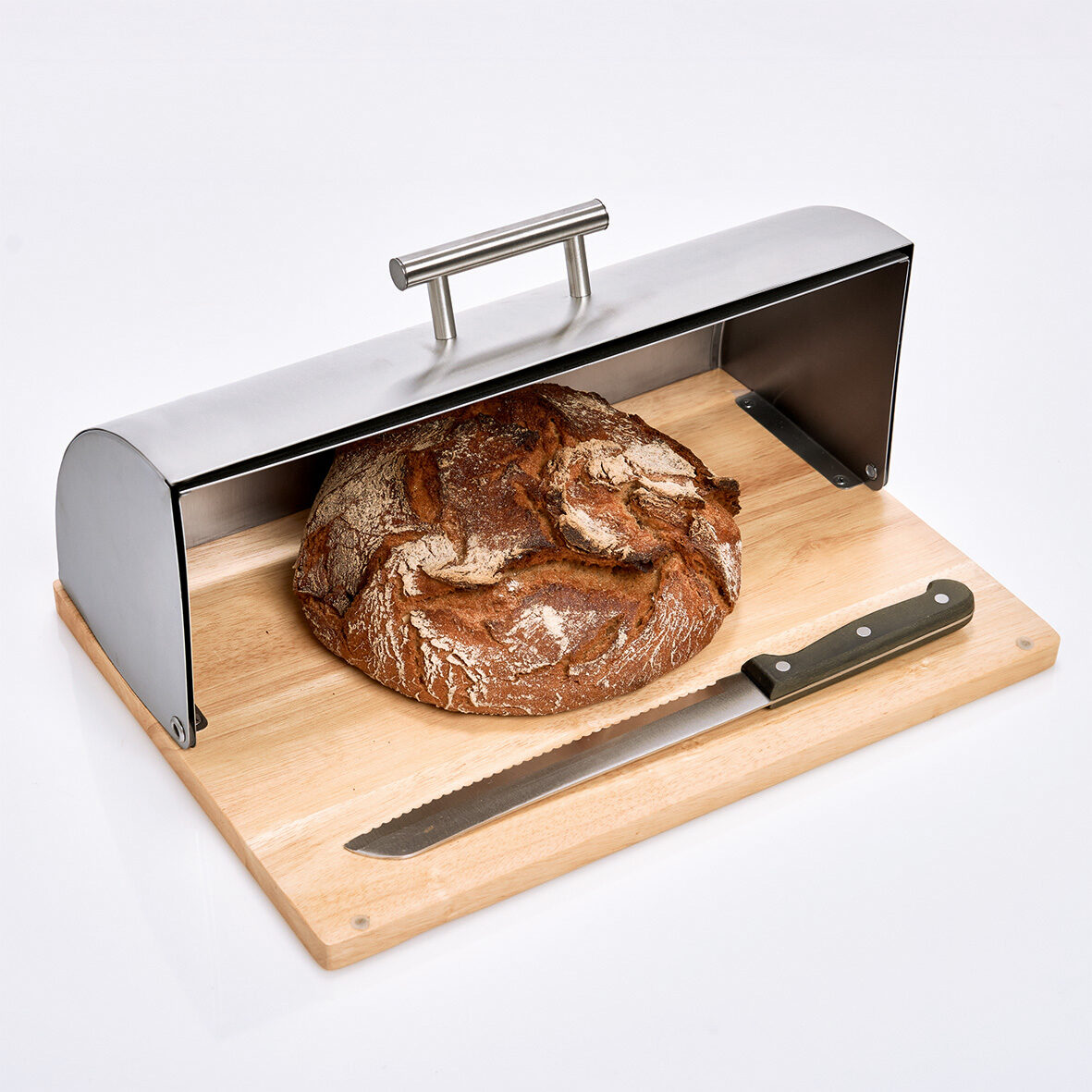 zeller-present-brotkasten-edelstahl-gummibaum-mit-l-ftung image 3