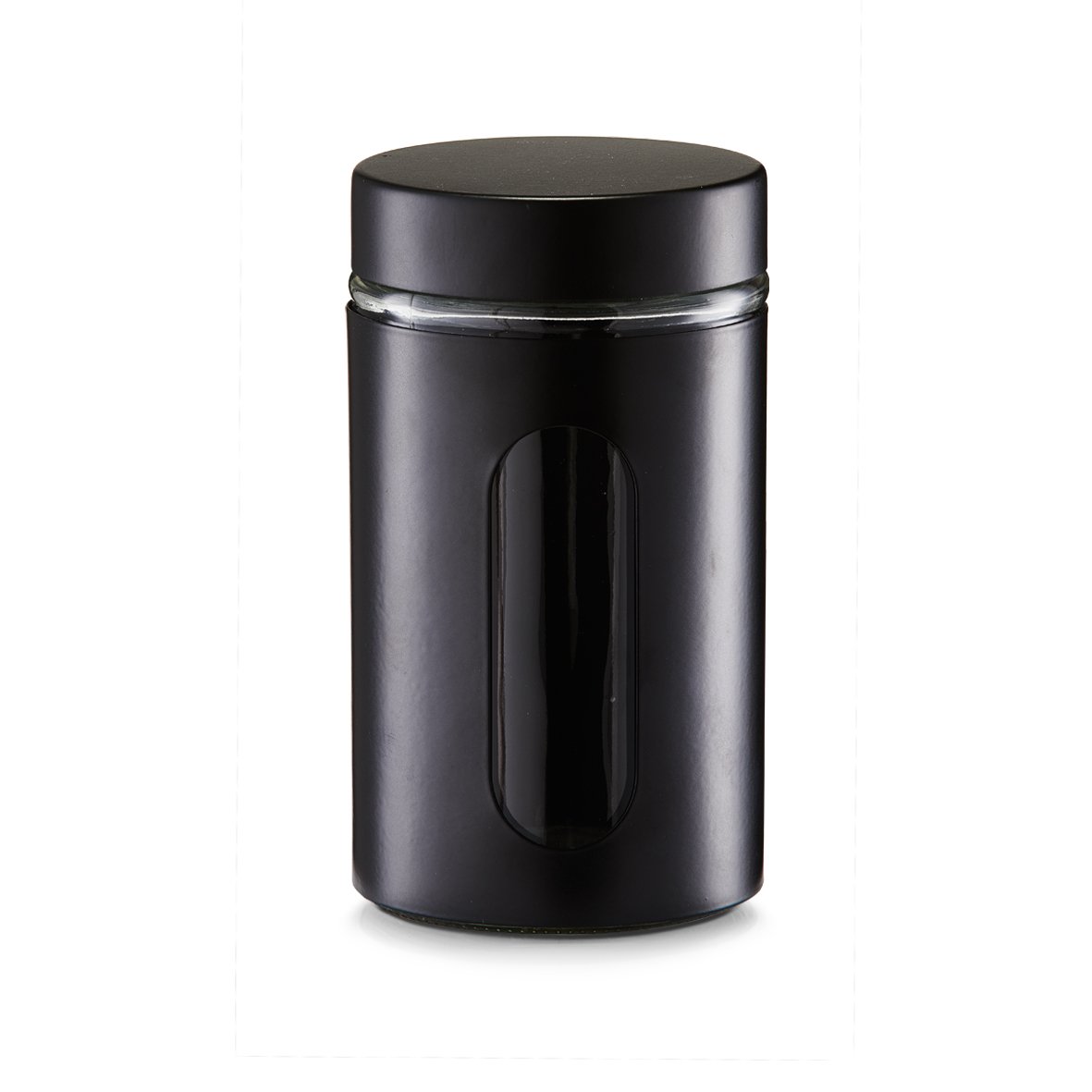 zeller-k-che-vorratsglas-900-ml-schwarz-mit-schraubdeckel image 1