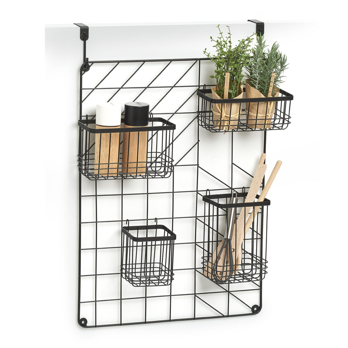 zeller-present-wand-organizer-set-5-tlg-metall-schwarz-industrial image 3