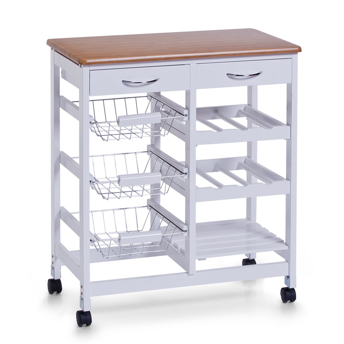 zeller-present-k-che-k-chenrollwagen-bambusdekor-top-mdf-wei-rollen image 1