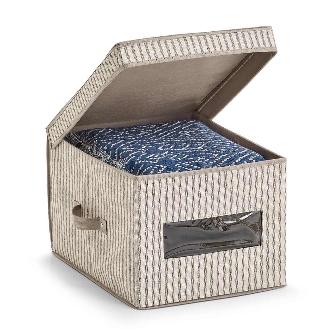 zeller-k-che-aufbewahrungsbox-stripes-vlies-beige-deckel image 2