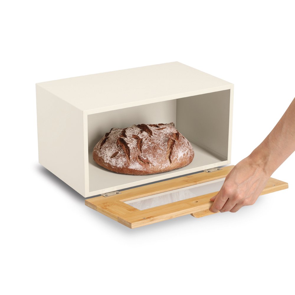 zeller-present-k-che-brotkasten-metall-bambus-beige-mit-klappe image 2