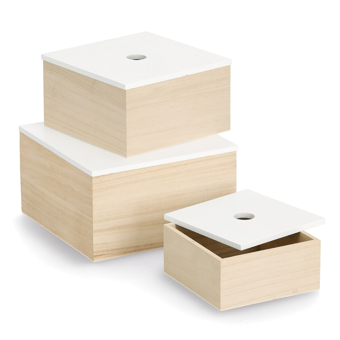 zeller-present-home-living-aufbewahrungsboxen-set-3-tlg-holz-wei-mit-deckel image 1