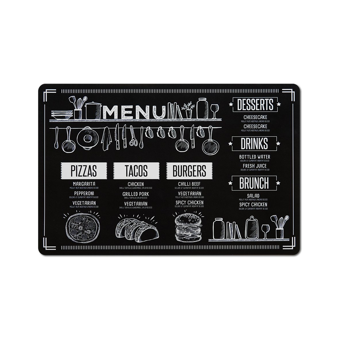 zeller-table-platzset-menu-kunststoff-schwarz image 1