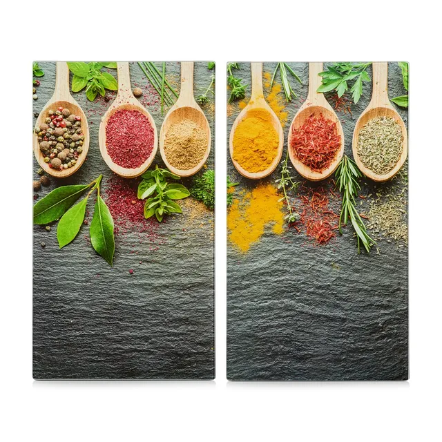 zeller-present-k-che-herdabdeckplatte-spices-2-teilig-glas image 1