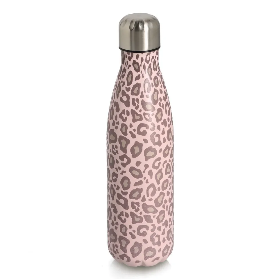 zeller-k-che-trinkflasche-leo-500-ml-edelstahl-rosa-auslaufsicher image 1