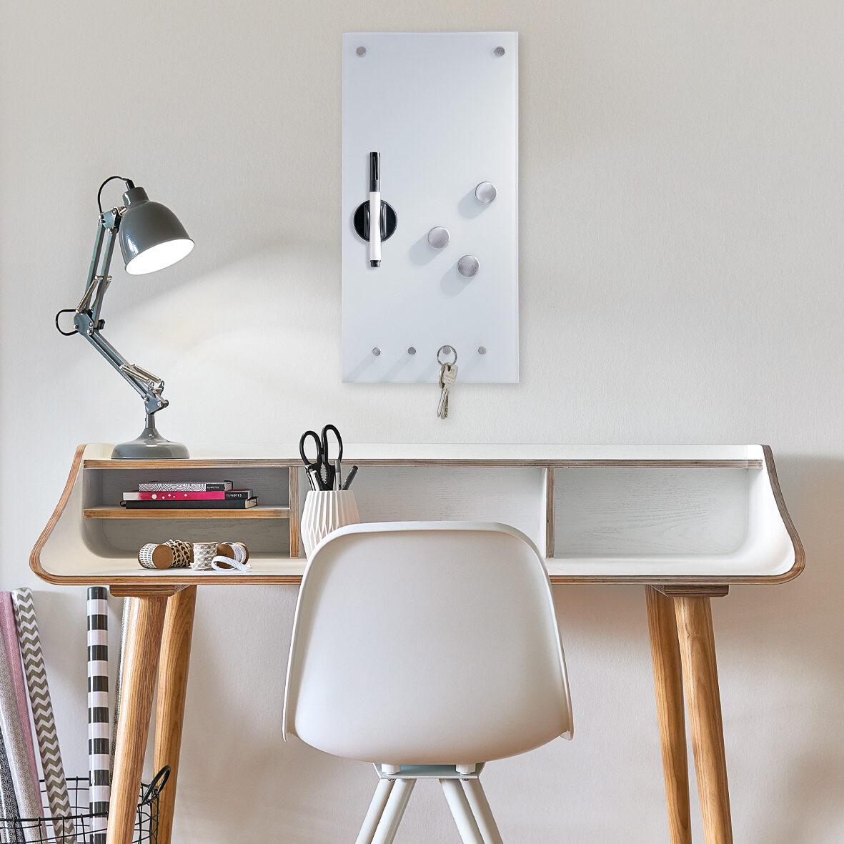 zeller-present-office-memoboard-glas-magnettafel-wei-mit-haken image 6