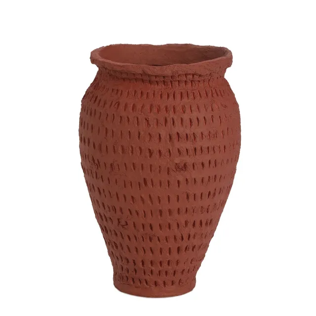 andrea-house-vase-tinaja-rot-baumwoll-pappmache-matt-gross image 1