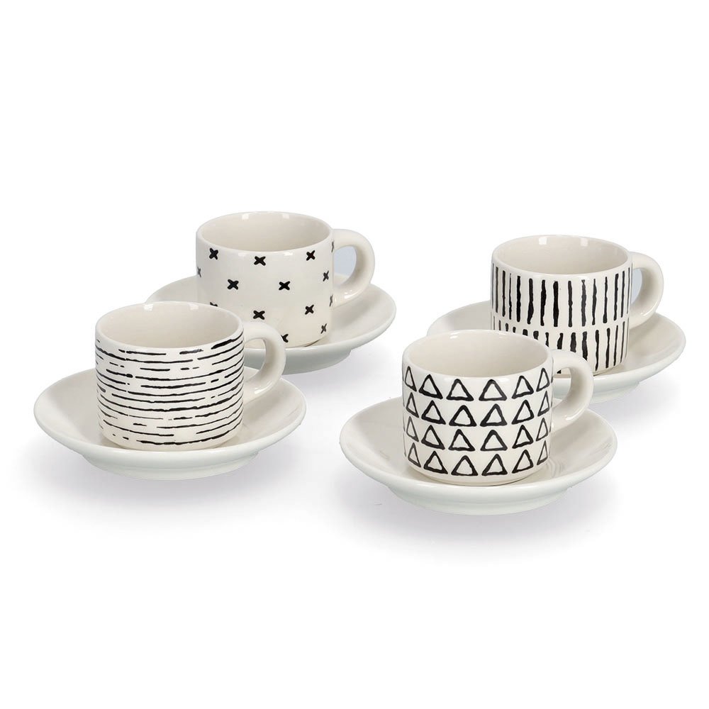 zeller-present-k-che-espresso-set-8-tlg-porzellan-schwarz-wei image 1