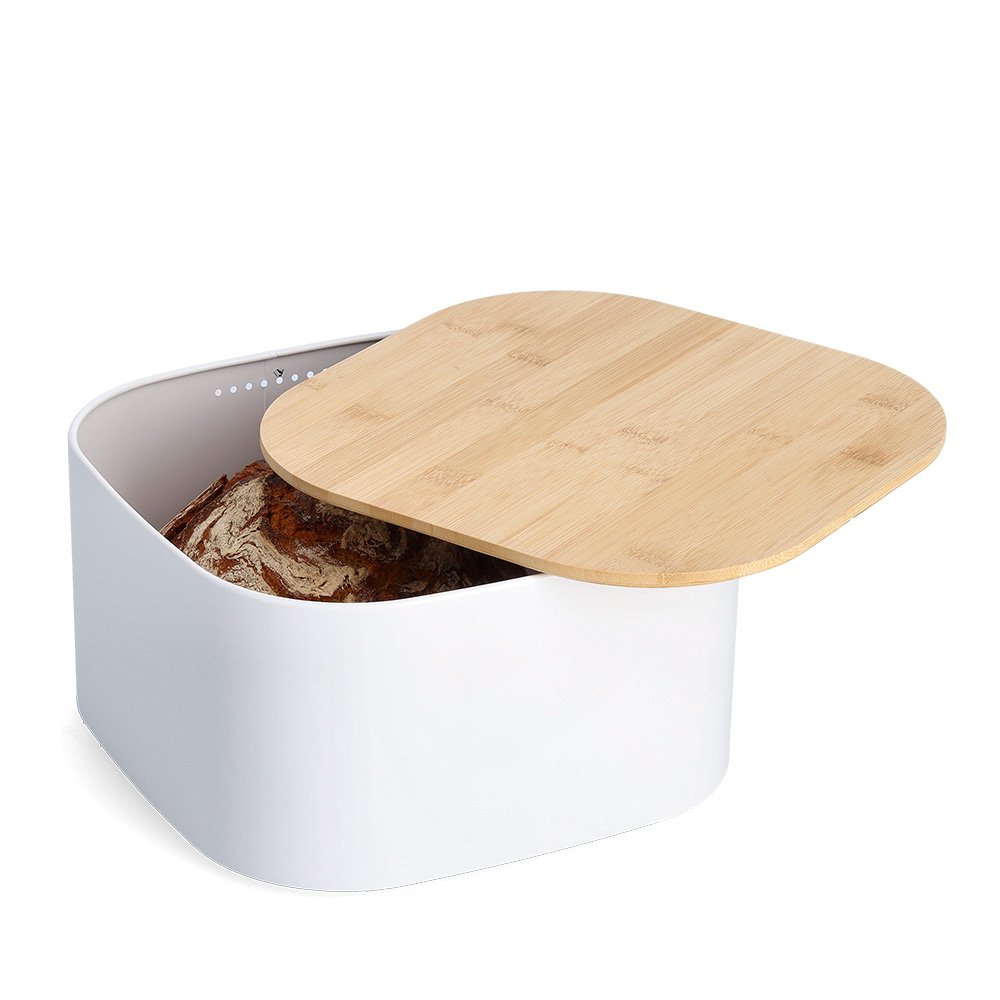 zeller-present-brotkasten-metall-wei-bambusdeckel image 5