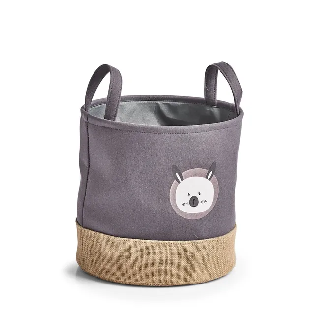 zeller-present-kids-aufbewahrungskorb-hase-polyester-jute-grau image 1
