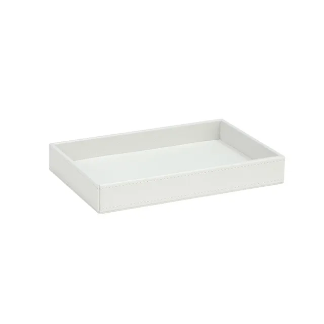 andrea-house-ablageschale-leder-wei-eckig-klein image 1