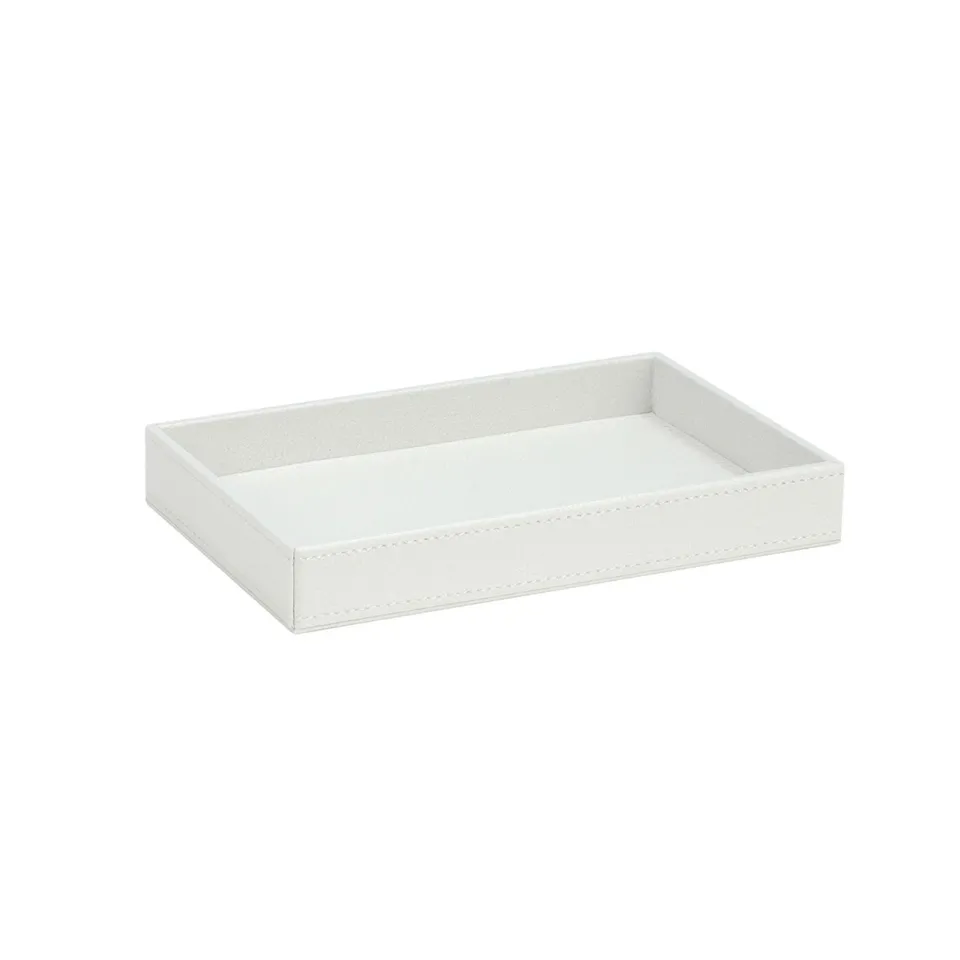 andrea-house-ablageschale-leder-wei-eckig-klein image 1