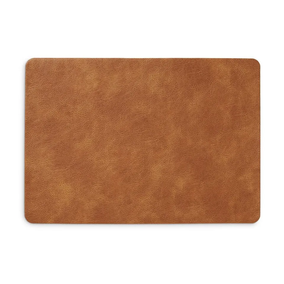 zeller-present-table-platzset-kunstleder-cognac-vintage-optik image 1