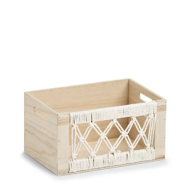 zeller-present-home-aufbewahrungskiste-boho-holz-baumwolle image 1