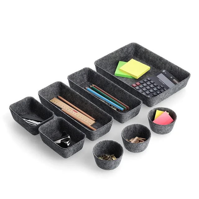 zeller-present-organizer-set-8-tlg-filz-grau-schublade image 1